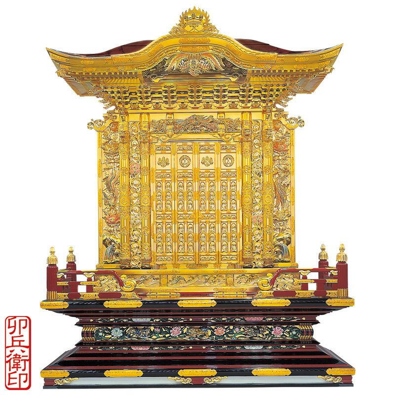 御開山御厨子 御本山様式 並向拝型 卯兵衛印 屋根幅136cm（本願寺派）