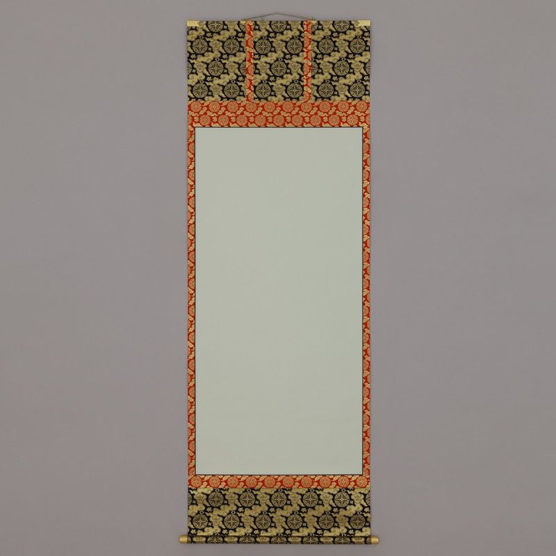 白地法名軸 一貫代 大谷派（緞子表装、上金襴表装、本金襴照金 3種類）