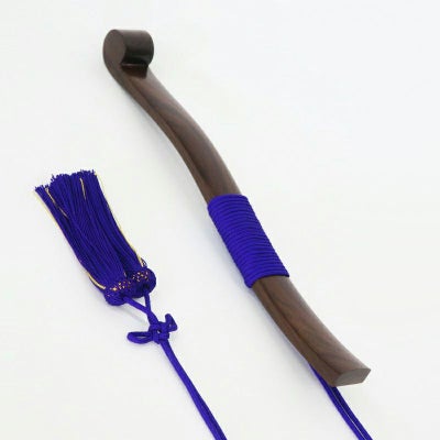 笏 紫檀製 赤 / 紫 人絹紐付（長さ30～39cm 紐2色、サイズ4種類)