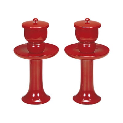 献茶湯器 総朱塗 1対（高さ28.5cm、高さ31.5cm、高さ35.3cm 3種類）