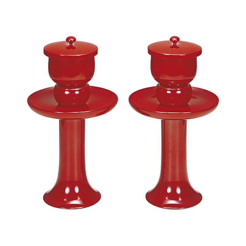 献茶湯器 総朱塗 1対（高さ28.5cm、高さ31.5cm、高さ35.3cm 3種類）