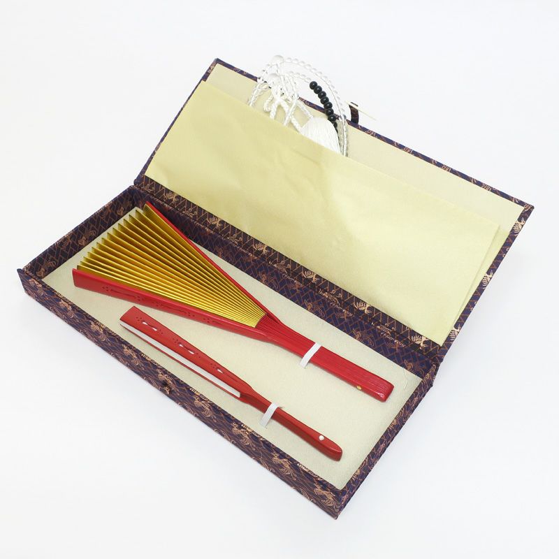 中啓・装束念珠入 金襴張 鳳凰模様 ハードケースタイプ 1個