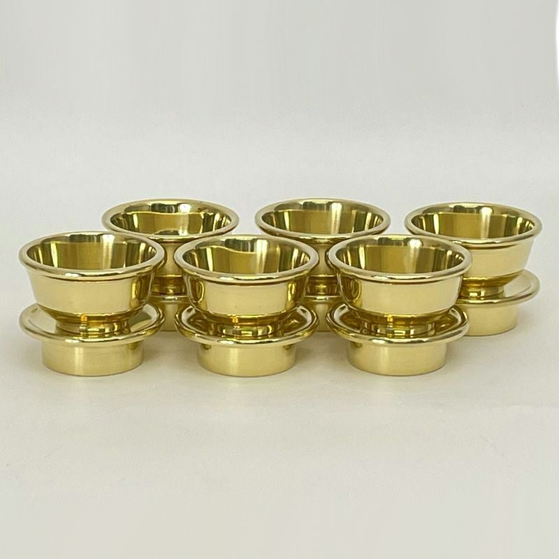 前具 六器 極上品 真鍮製本磨き 6個1組（口径4.2cm～8.4cm 5種類