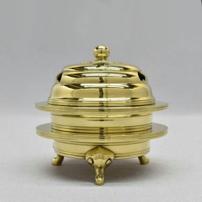 前具 火舎香炉 極上品 真鍮製本磨き 1個（縁直径7.0cm～13.4cm 5種類）