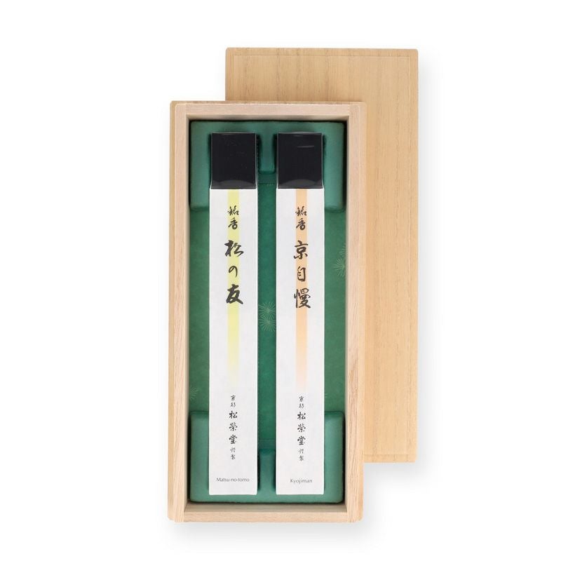 松栄堂 進物線香 京自慢・松の友 詰合せ 短寸18cm 桐箱入