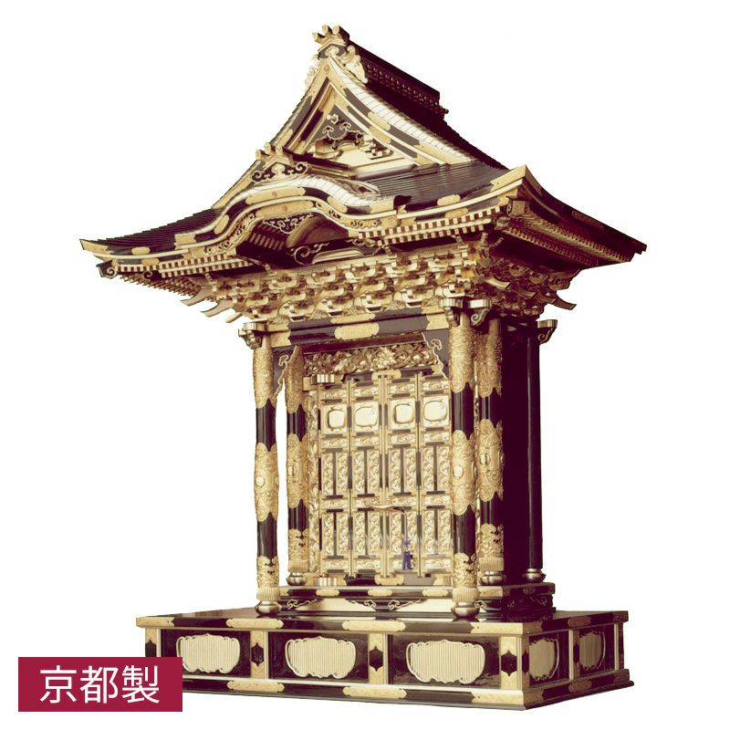 前妻屋根型御宮殿 六本柱 唐戸付 金具打 屋根幅152cm | 寺院用仏具