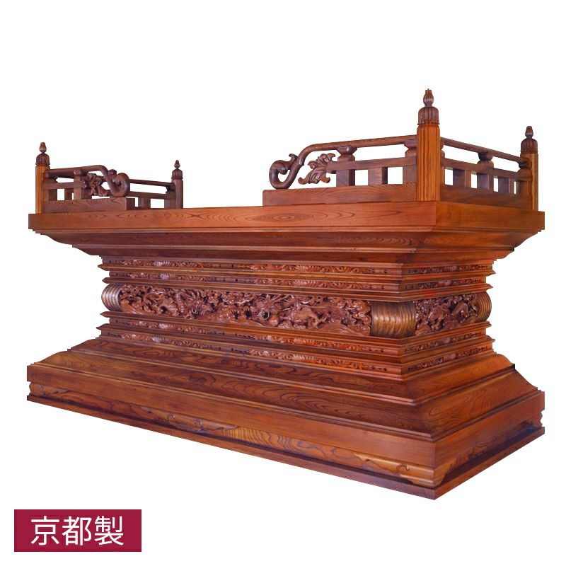 木製彫刻 山と寺院の装飾品 約90cm 南部白雲木彫刻工房 | . 山車の腰板部分の装飾彫刻を作りました