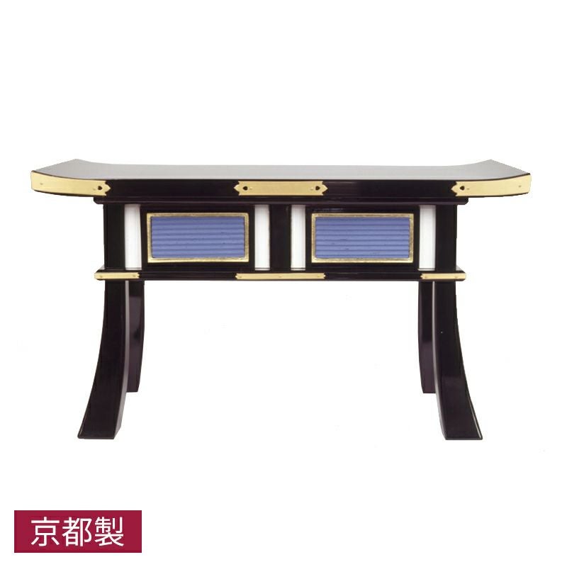 春日型経机 黒塗または朱塗 純金箔押 金具打 横幅48cm | 寺院用仏具