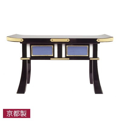 春日型経机 黒塗または朱塗 純金箔押 金具打 横幅48cm
