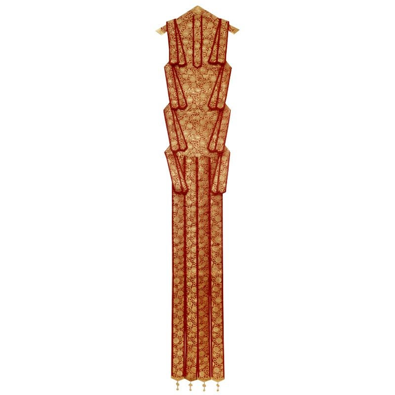【修縁堂】寺院用仏具 法器 青銅 九鈷杵vajra19CM 金襴製和幡 瓔珞付 長さ152cm 1対 | 寺院用仏具・寺院用品専門店 若林