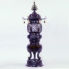 丸型三本足型台灯籠 風鐸付 真鍮製 色付仕上 照明器具付 1対（高さ91cm～121cm 3種類）