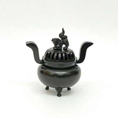 香炉 花瓶丸型獅子掛・掛耳なし型共通 真鍮製 色付（胴直径13.8cm～25.0cm 6種類）