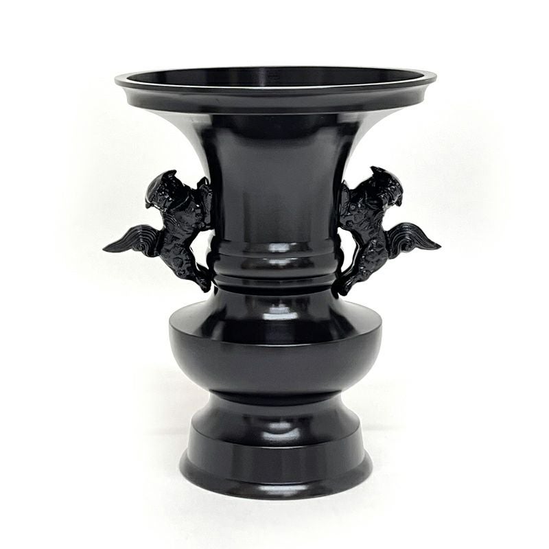 花瓶 花瓶丸型獅子掛 真鍮製 色付（口径15cm～30cm 6種類）