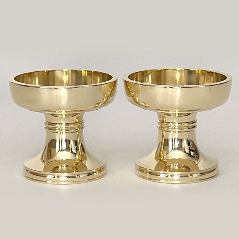 前具 仏器 特製品 真鍮製本磨き 2個1組（中型、大型 2種類）