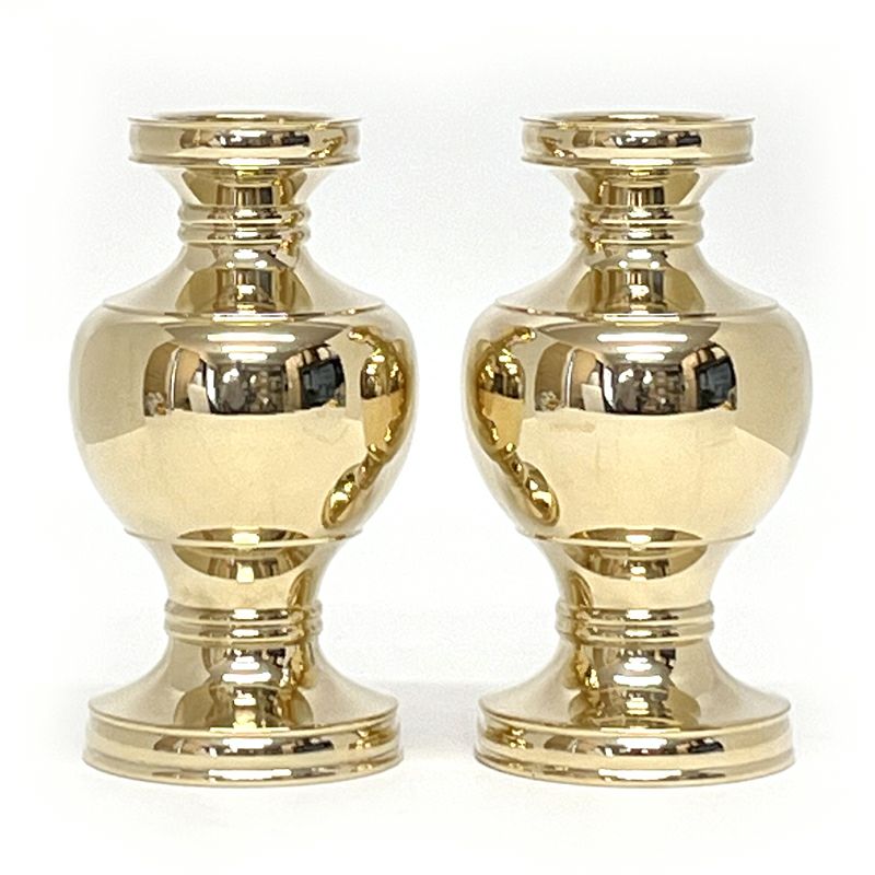 前具 花瓶 特製品 真鍮製本磨き 1対（中型、大型 2種類）