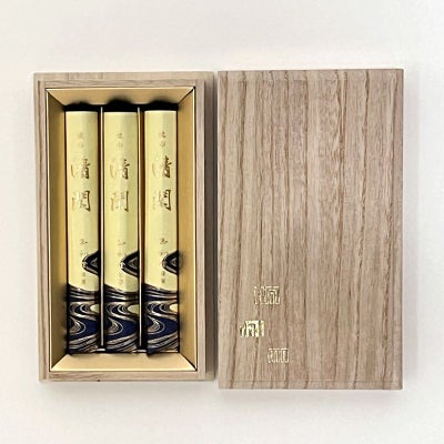 玉初堂 進物用線香 沈水清閑 短寸13.8cm 3把詰 桐箱入