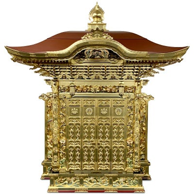 【アウトレット】御開山御厨子 御本山様式 宝珠丸屋根造り 木仏安置用 最上 本願寺派 屋根幅171cm