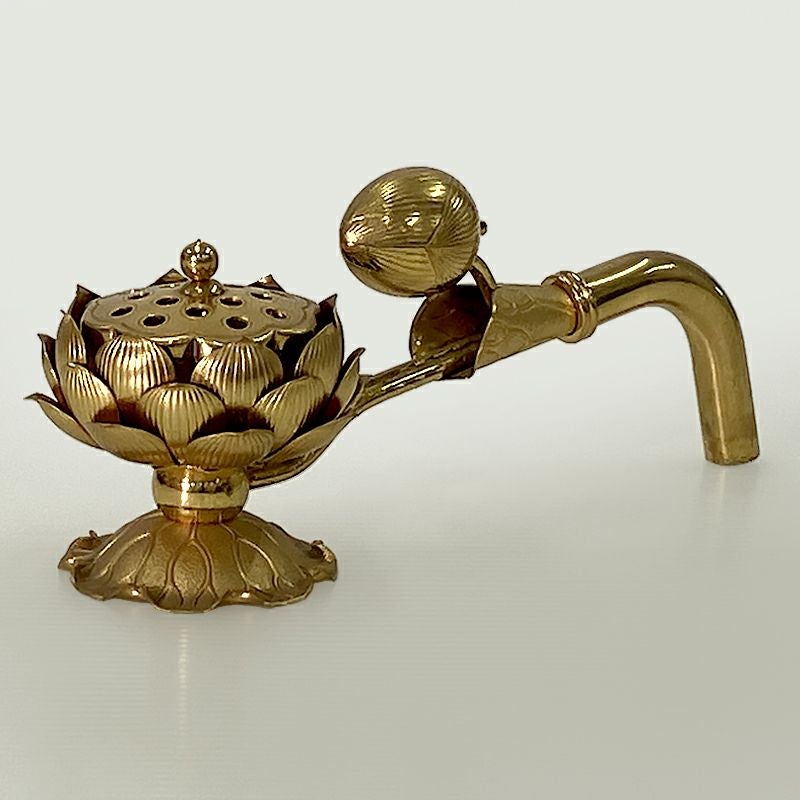 【アウトレット】柄香炉 丸柄型 金メッキ