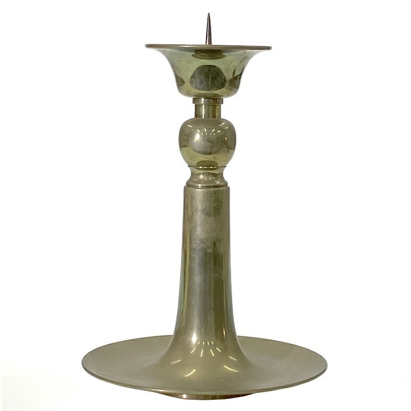 【アウトレット】御伝鈔燭台（半対） 御本山型無地 真鍮製 磨き 大谷派 高さ35cm