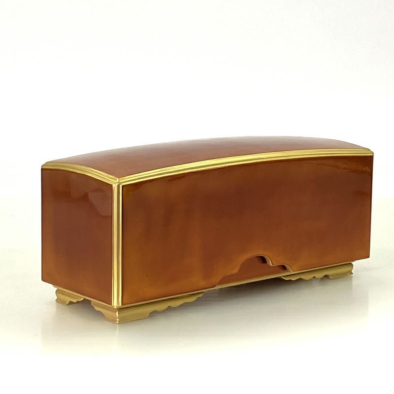 【アウトレット】経箱 四方盛型 金白檀塗 内側金箔押 長さ33cm