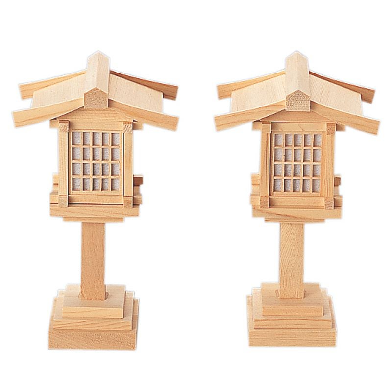 春日燈篭 木曽ひのき コード式 1対（総高約18～24cm 2種類）