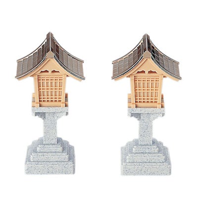 春日燈篭 銅 電池式 総高約15cm 1対 217