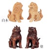 木彫 こま犬 高さ12cm 1対（白木、塗 2種類）
