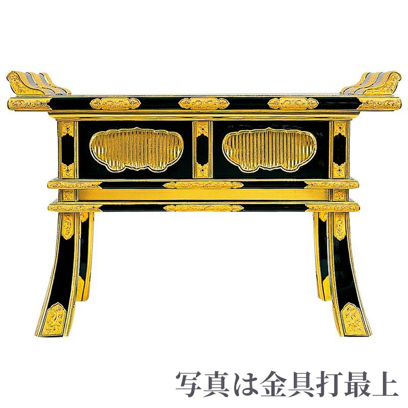 毛筆セット 複数本 茶色 ベージュ 御経卓・御和讃卓 筆返し鳩型 金具打 上製（横幅48～76cm 5種類
